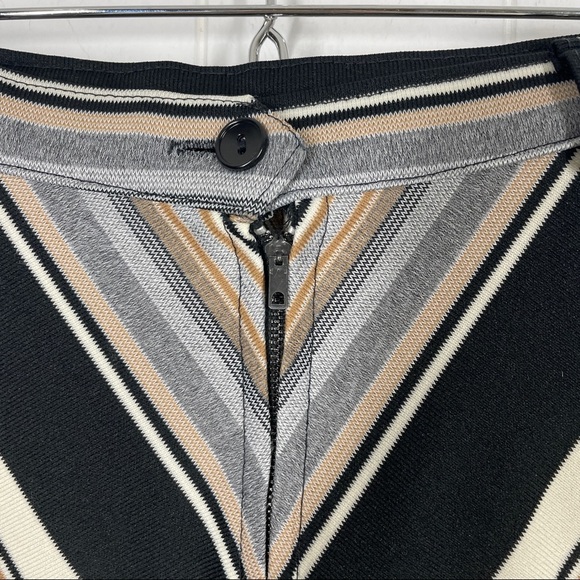 VINTAGE Black and Brown Striped Unlined Skirt Size 11/12 (XS) - Picture 5 of 9